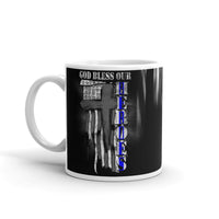 God Bless Our Heroes White glossy mug