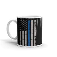 Thin Blue Line (Honor Serve Protect) White glossy mug