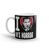 I Heart 80s Horror White glossy mug