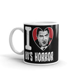 I Heart 80s Horror White glossy mug