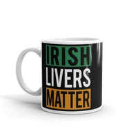 Irish Livers Matter White glossy mug