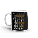 I Stand Behind the Heroes (Thin Blue Line) White glossy mug