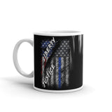 Liberty and Justice White glossy mug