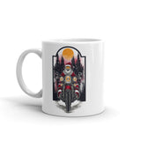 Motorcycle Santa White glossy mug