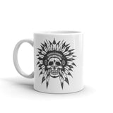 Native Skull White glossy mug