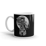 Jet Fighter Boombox White glossy mug