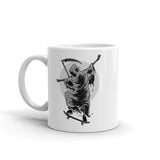 Skate Boarding Reaper White glossy mug