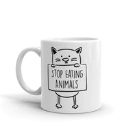 Stop Eating Animals White glossy mug