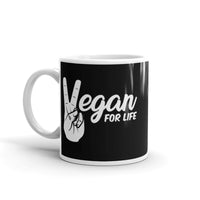 Vegan for Life White glossy mug