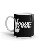 Vegan for Life White glossy mug