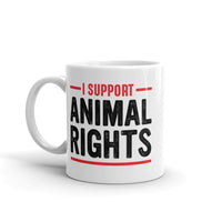 I Support Animal Rights White glossy mug