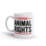 I Support Animal Rights White glossy mug