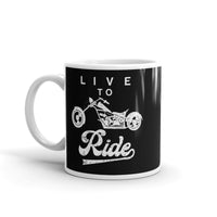 Live to Ride White glossy mug