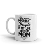 Important People Call Me Mom White glossy mug