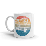 Eat Sleep Fish Repeat White glossy mug