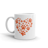 Paw Heart White glossy mug