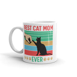 Best Cat Mom Ever White glossy mug