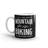 Mountain Biking White glossy mug