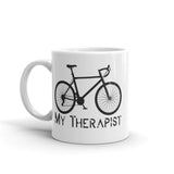 My Therapist White glossy mug