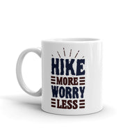 Hike More Worry Less White glossy mug