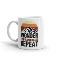 Wonder Wander Repeat White glossy mug