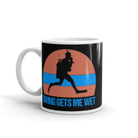 Diving Gets Me Wet White glossy mug