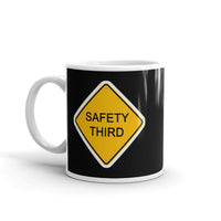 Safety Third White glossy mug