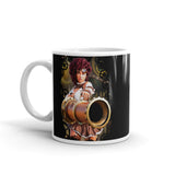 Steampunk Girl White glossy mug