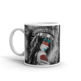 Beautiful Native Woman White glossy mug