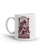 Rockabilly Never Dies White glossy mug