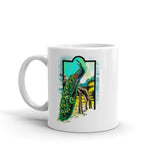 Peacock White glossy mug