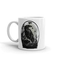 The Raven White glossy mug