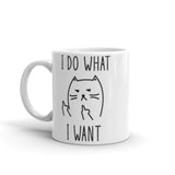 I Do What I Want White glossy mug