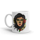 Day of the Dead White glossy mug