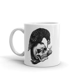 Skull Crow White glossy mug