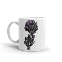 Skull Hands White glossy mug