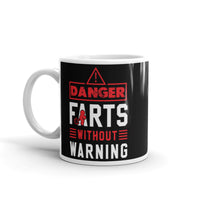 Farts Without Warning White glossy mug