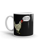 Cluck Cluck White glossy mug