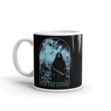 Fear the Living White glossy mug