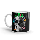 666 Skull White glossy mug