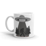 Bigfoot Abduction White glossy mug