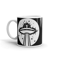 Alien UFO White glossy mug