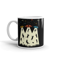 Kitty Abduction White glossy mug