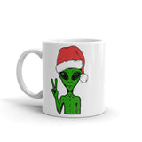 Alien Santa White glossy mug