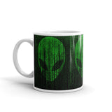 Alien Matrix White glossy mug