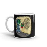 Alien Graffiti White glossy mug