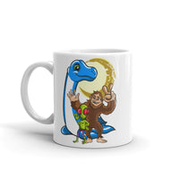 Nessie, Bigfoot, and Alien White glossy mug