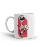 Alien Pet Cat White glossy mug