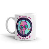 I Come in Peace 5 White glossy mug