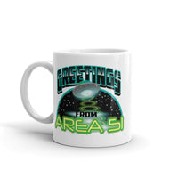 Greetings From Area 51 White glossy mug